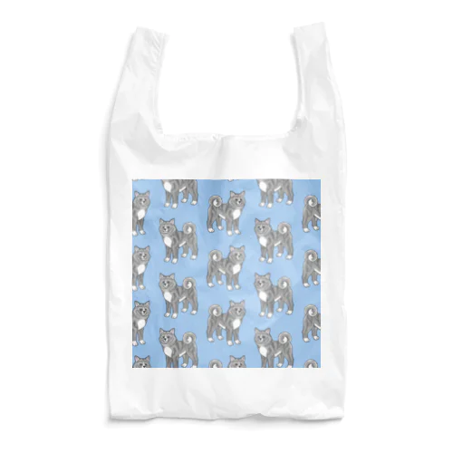 虎毛秋田犬整列【背景カラー変更可能】 Reusable Bag