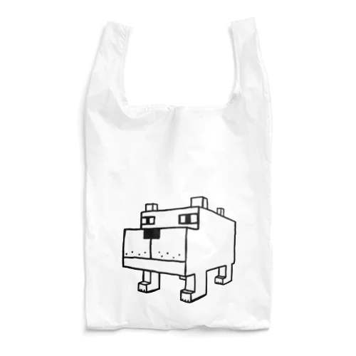 四角犬（白） Reusable Bag