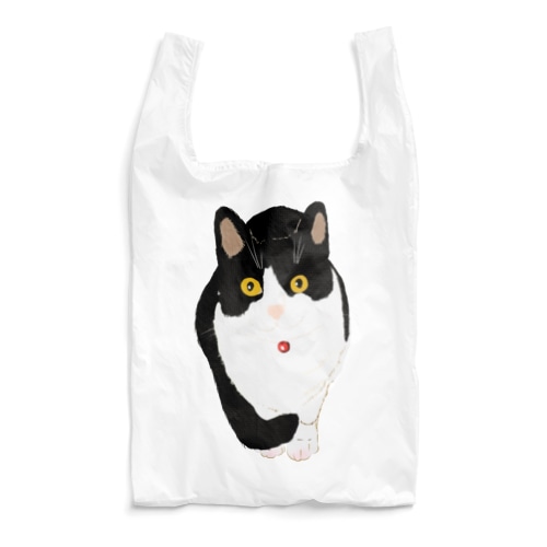 おメメくりっくり ニャンコ more ハチワレ プレーン Reusable Bag