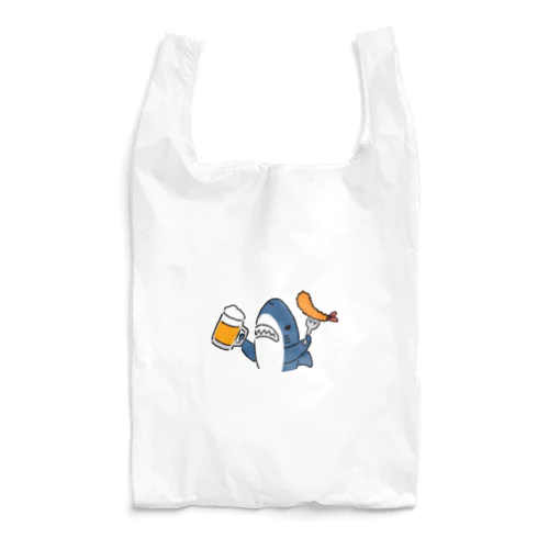 ビールとエビフライとサメ　色付き文字無しVer. Reusable Bag