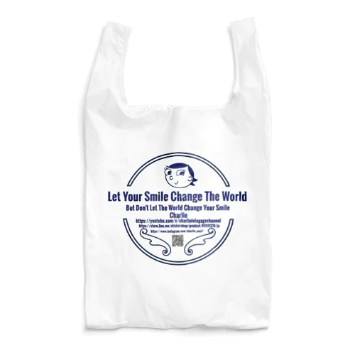 Charlie ロゴ　ブルー　 Reusable Bag