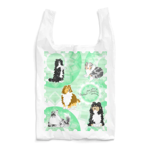 Five colors of Shetland Sheepdogs.～Mint green～ エコバッグ