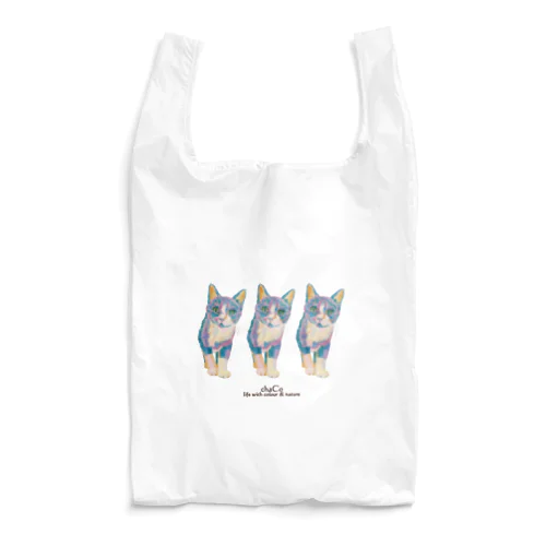 ハチワレにゃんこエコバッグ(油絵) Reusable Bag