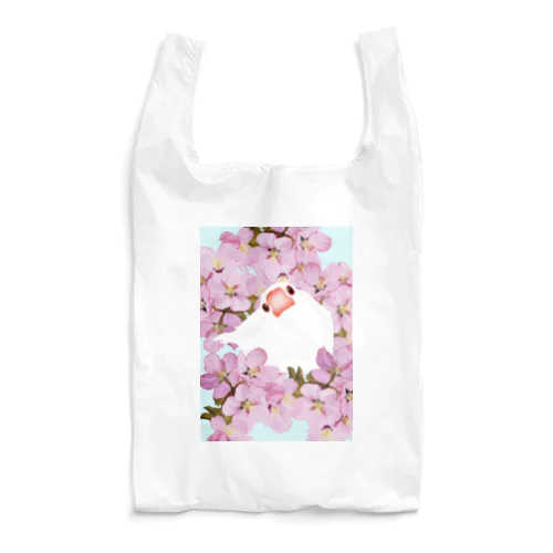 白文鳥と桜の花 エコバッグ