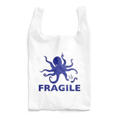 ワレモノ注意（青） Reusable Bag