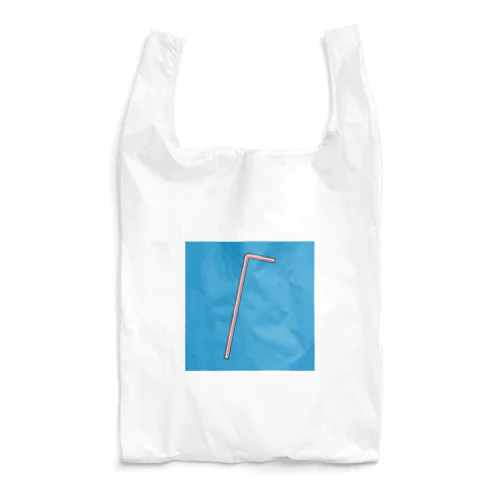 ストロー エコバッグ ブルー Reusable Bag