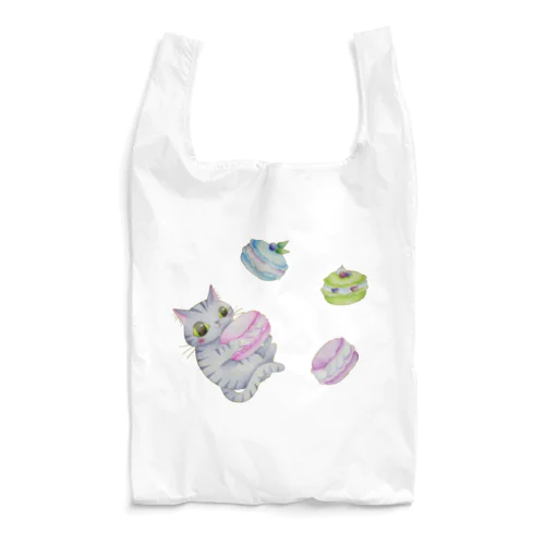 お菓子な猫（マカロン） Reusable Bag