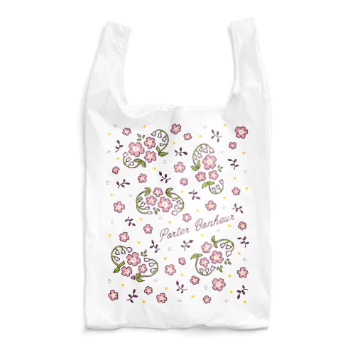 ピンクフラワー柄 Reusable Bag