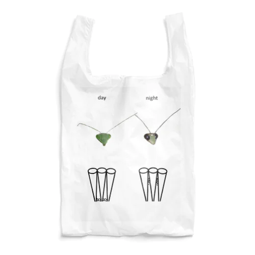 カマキリの昼と夜の複眼（英語、背景白色ver） Reusable Bag