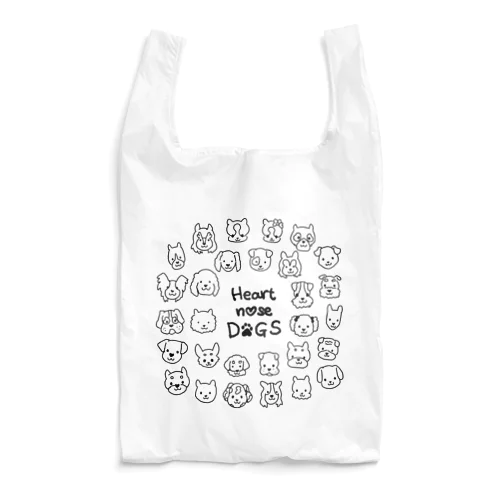 Heart nose DOGS（丸型） エコバッグ Reusable Bag