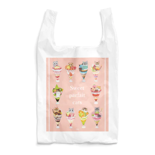 パフェな猫大集合エコバッグ Reusable Bag