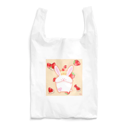 【エコバッグ】《04》うさぎといちご5％ Reusable Bag