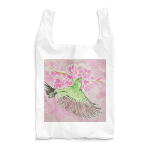 メジロさん with 桜_3 Reusable Bag