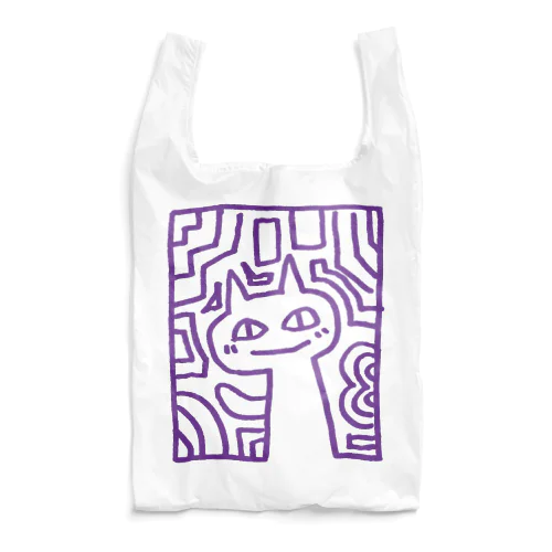 1分の猫(紫) Reusable Bag