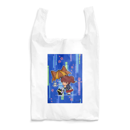 雨とさくらとにゃんこと私 Reusable Bag