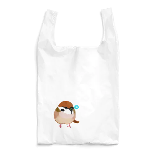 すずめちゃんと水色のお花 Reusable Bag