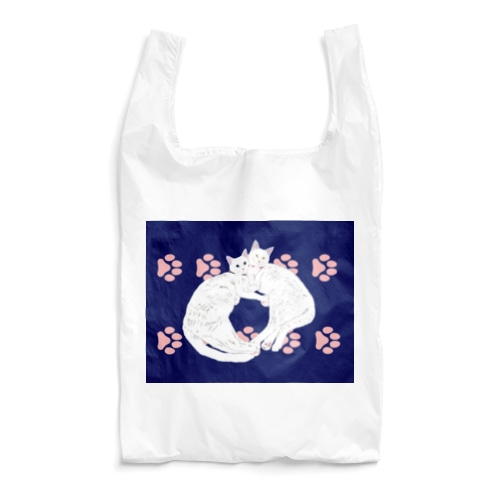 碧&琥珀 ネイビー肉球 Reusable Bag