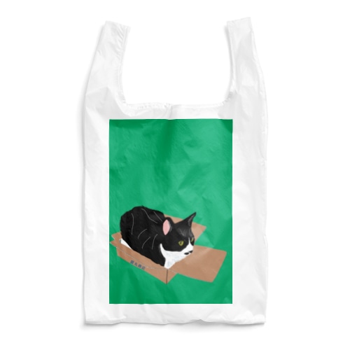 猫丸商店 ハチワレ 箱入り グリーン Reusable Bag