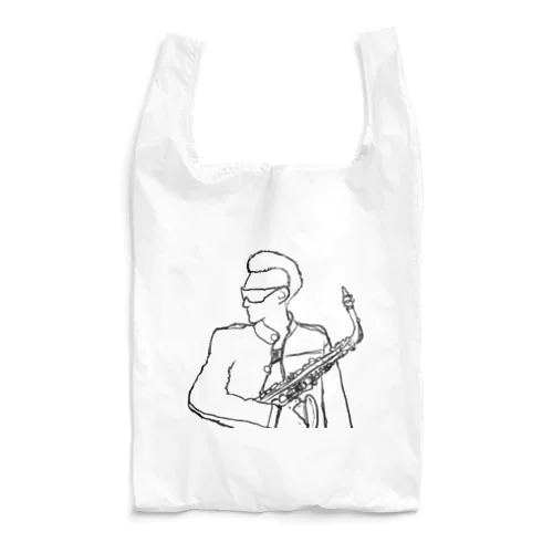 サックス弁慶モノクロ Reusable Bag