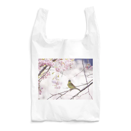 桜の中のアオジ・エコバッグ Reusable Bag
