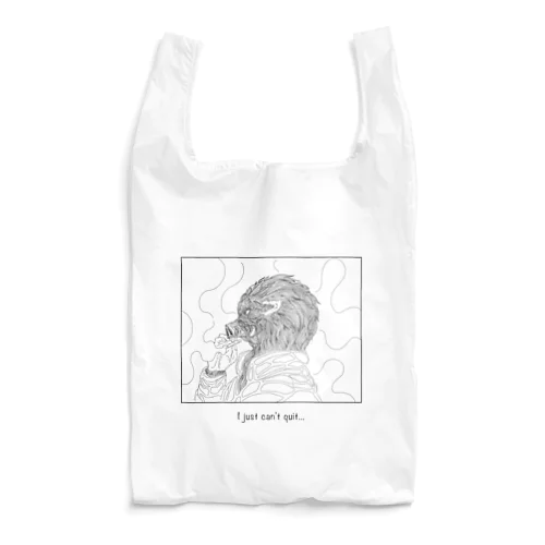 タバコ横顔シリーズ_人外１ Reusable Bag