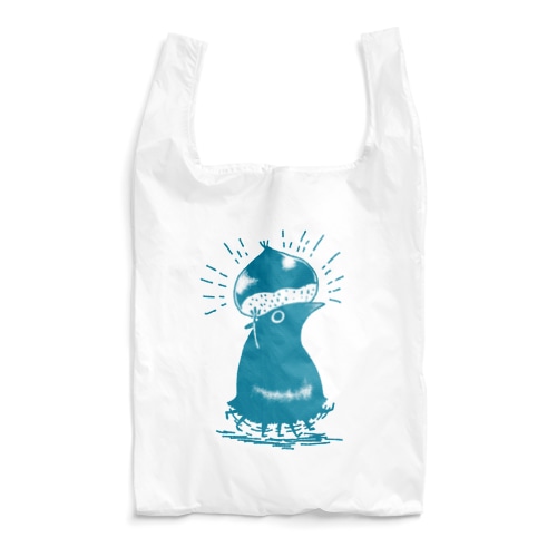 はしゃぐくろいとり（ブルー） Reusable Bag