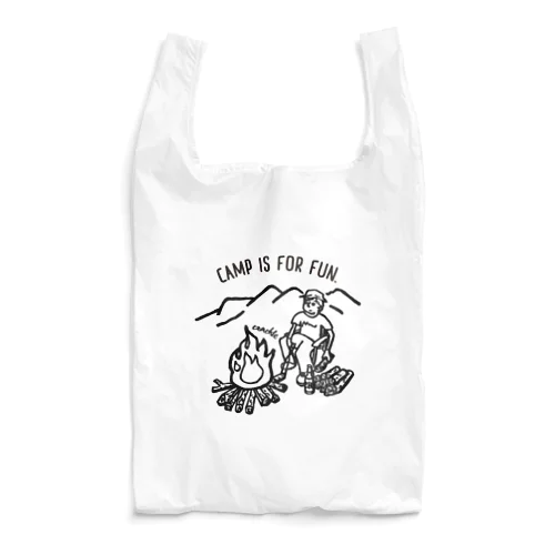 CAMP IS FOR FUN01(黒文字) Reusable Bag