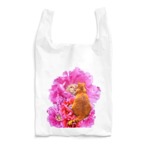 座れば芍薬猫 Reusable Bag