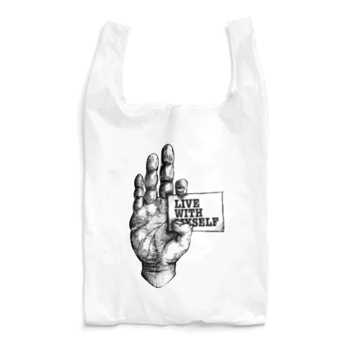 Live with myself　ペン画風 Reusable Bag