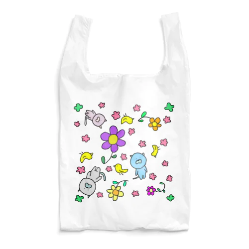 にゃー！ぴよ！フラワー Reusable Bag