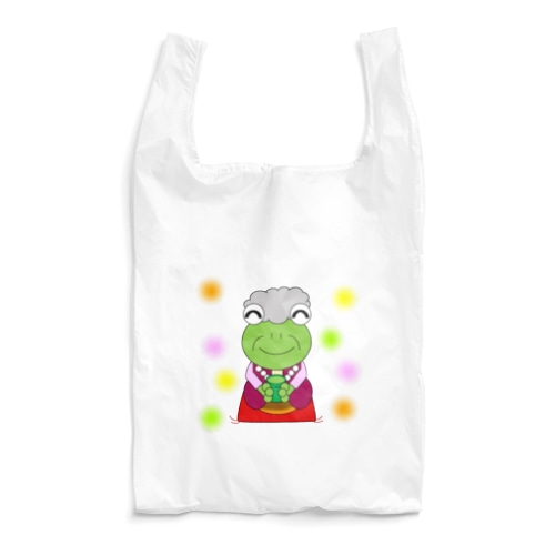 お茶を飲むかえるおばあちゃん Reusable Bag