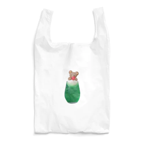 くまのクリームソーダ緑色 Reusable Bag