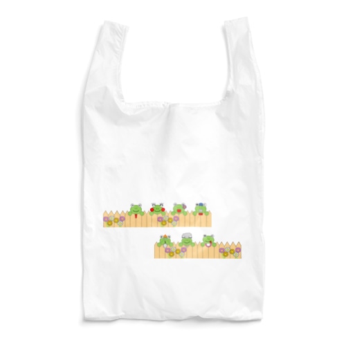 柵で遊ぶかえるさん Reusable Bag