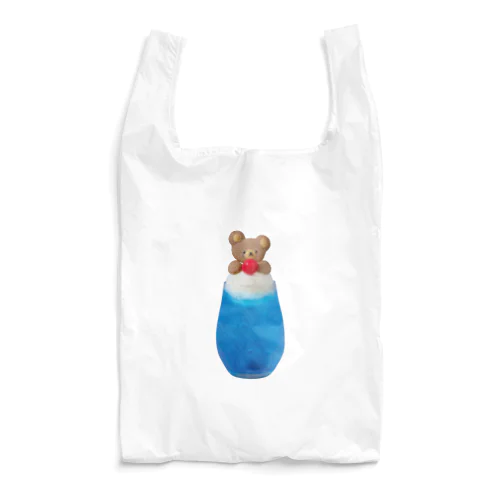 クマのクリームソーダ青色 Reusable Bag