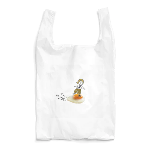 目玉焼きが大好き過ぎすぎて目玉焼きに乗ってしまっている女 Reusable Bag