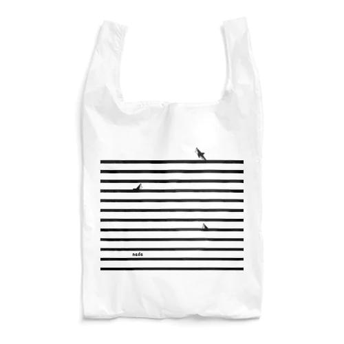 サメサメボーダー | Black | Reusable Bag