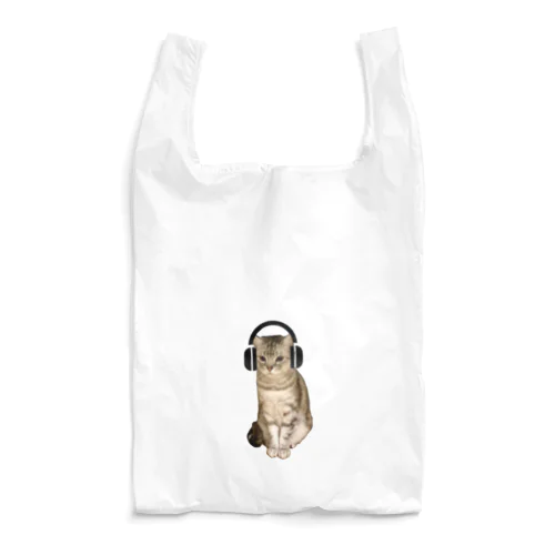 ヘッドフォンon猫 Reusable Bag