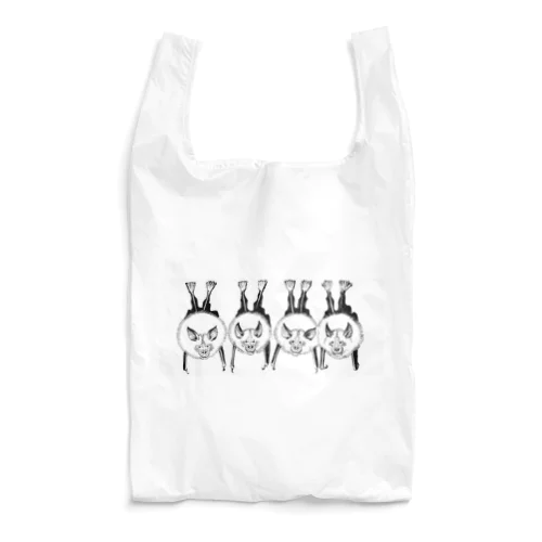 キクガシラコウモリ４匹（ペン画） Reusable Bag