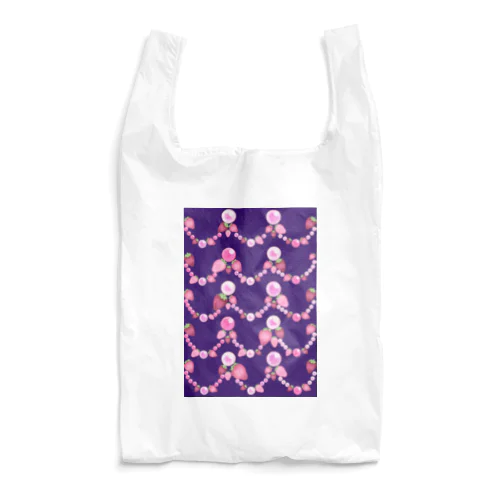 いちごと水晶玉のふんわり紫魔法 Reusable Bag
