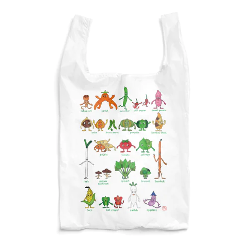 お野菜くん四角version Reusable Bag