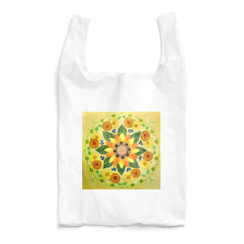 点描曼荼羅ひまわり Reusable Bag