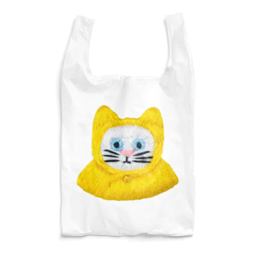 かぶる猫[レインコートver.](白猫) Reusable Bag