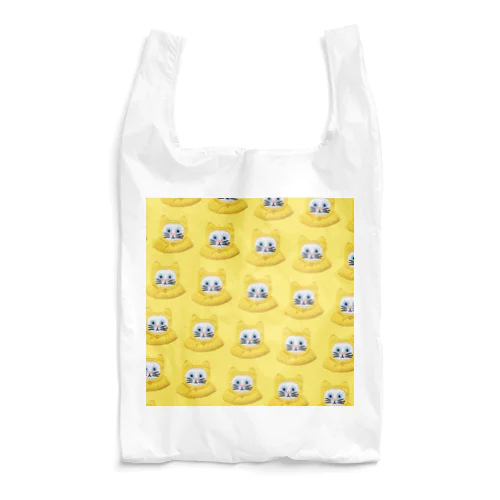 かぶる猫[レインコートver.](白猫) Reusable Bag