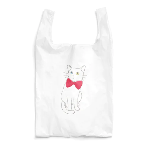 赤い蝶ネクタイのねこ（オッドアイ） Reusable Bag