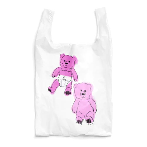 おむつベアーさん ピンク Reusable Bag