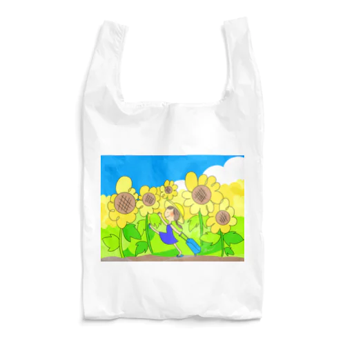 向日葵のおんなのこ Reusable Bag