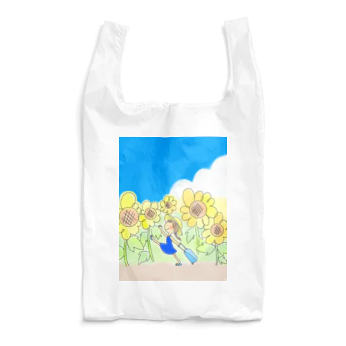 向日葵の女の子（薄色） Reusable Bag