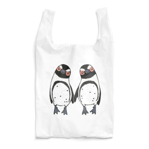 手繋ぎケープペンギンのカップル🐧❤️🐧 エコバッグ