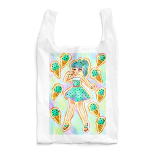 チョコミント　女の子 Reusable Bag