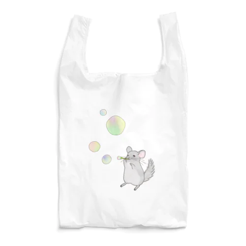 シャボン玉で遊ぶチンチラ Reusable Bag